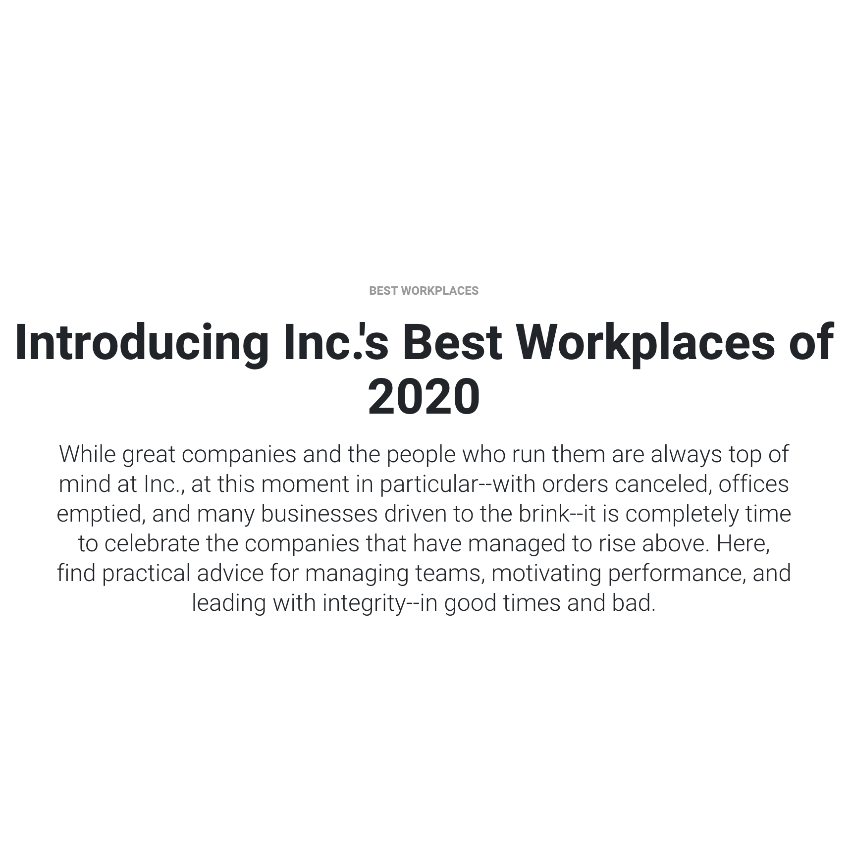 LONE CONE Makes Inc. Magazine 2020 List of Best Workplaces