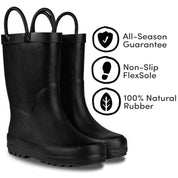 Chalkboard Black Matte Rain Boots