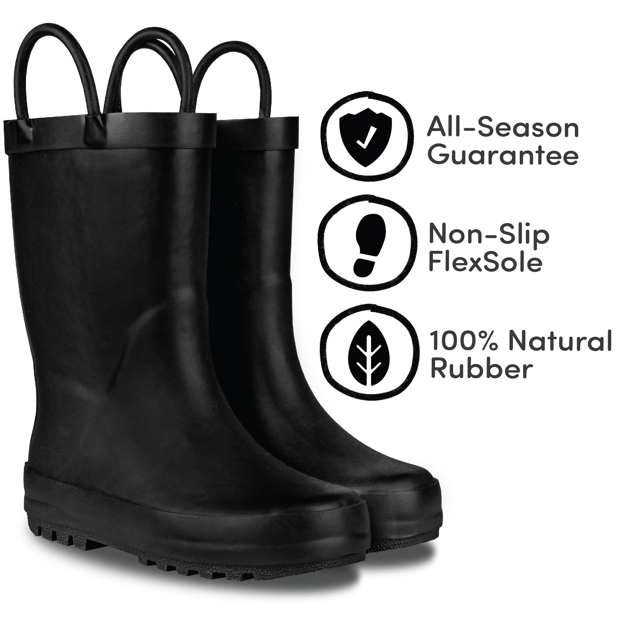 Chalkboard Black Matte Rain Boots