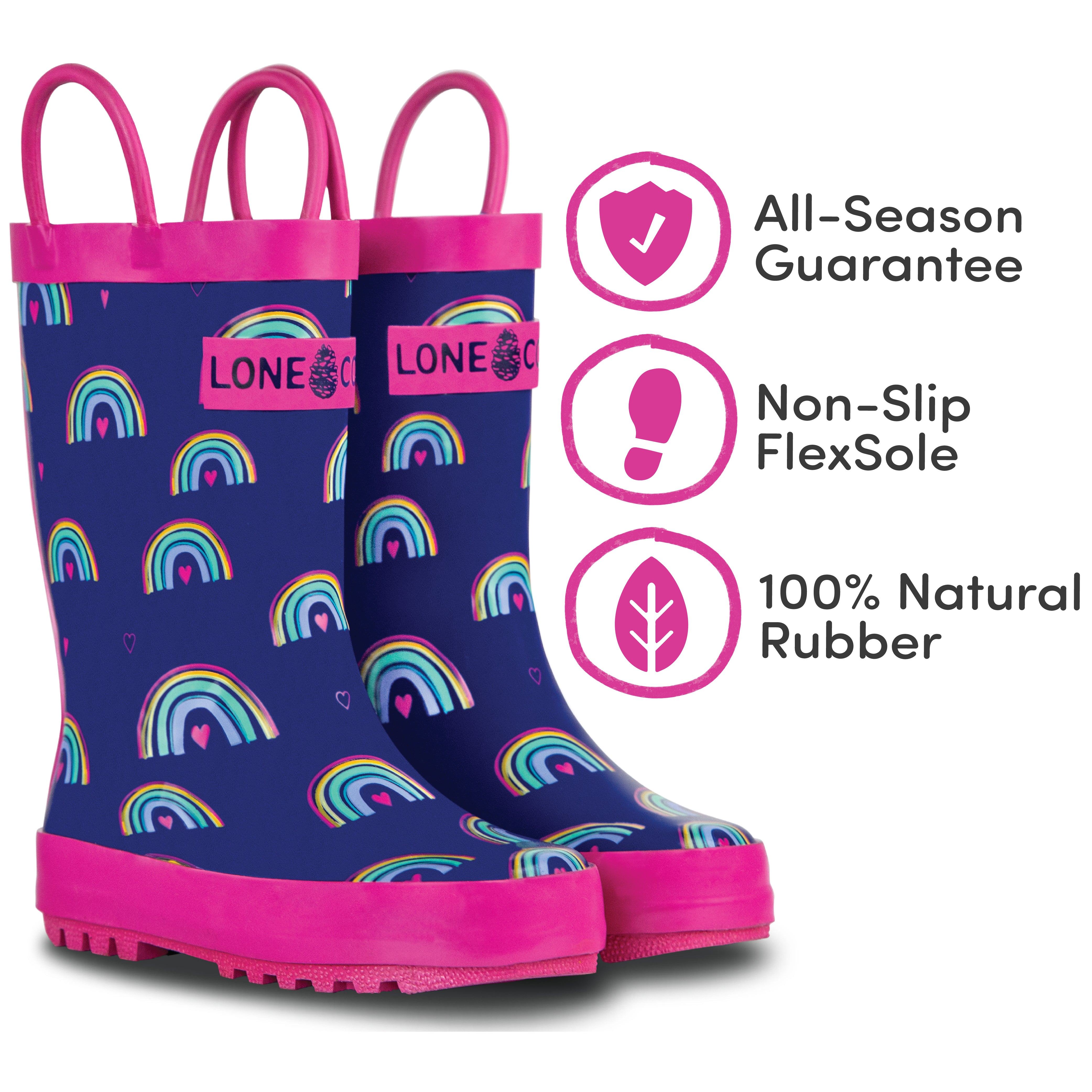 Hearts and Rainbows Rain Boot LONECONE