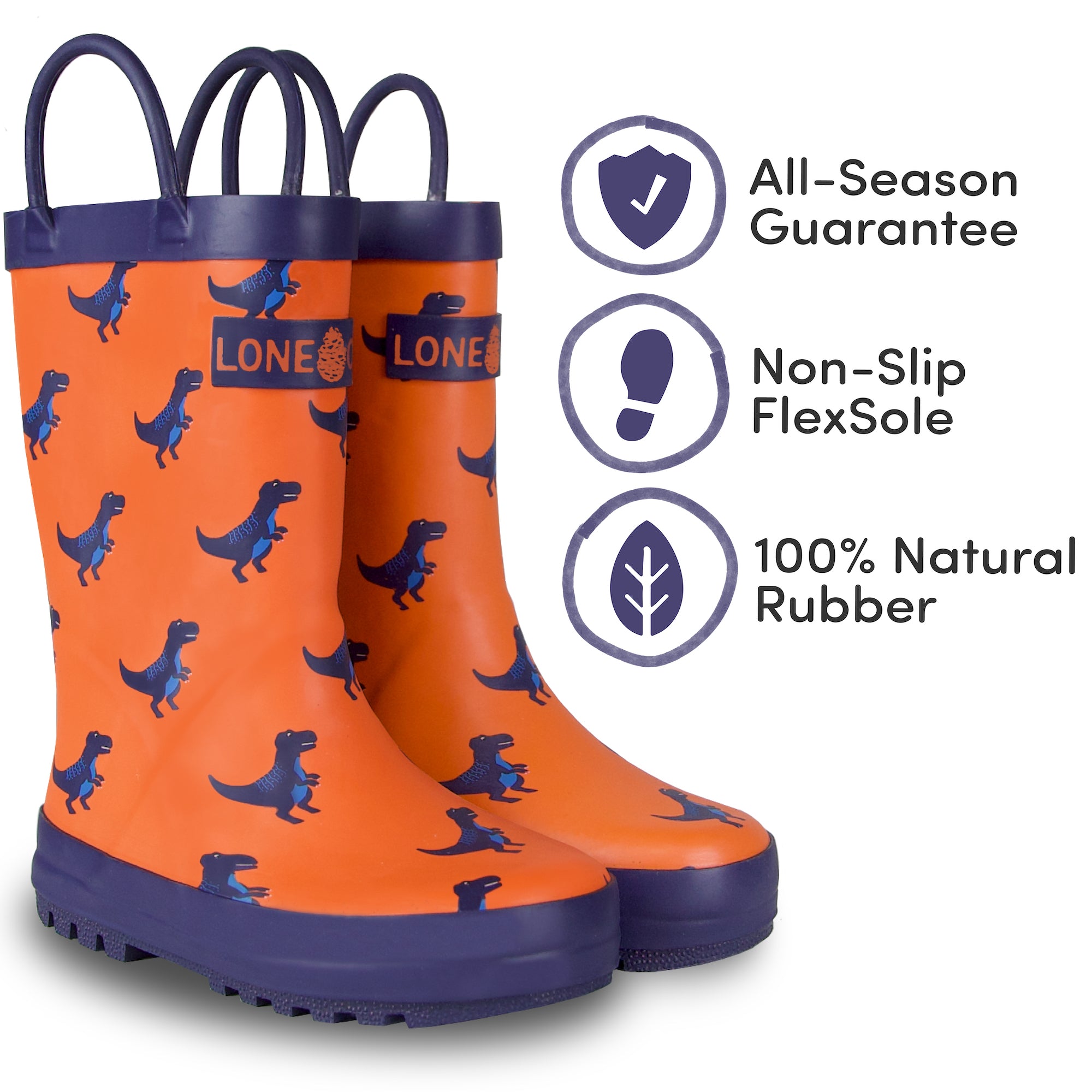 Buddy The T Rex Matte Rain Boots